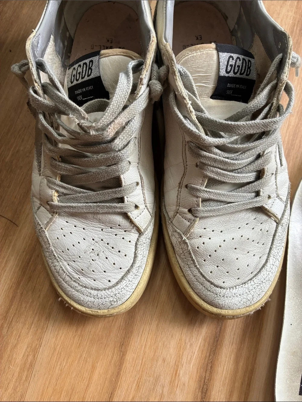 Golden Goose BALLSTAR White With Silver Glitter Star EU 38 (US 8)
